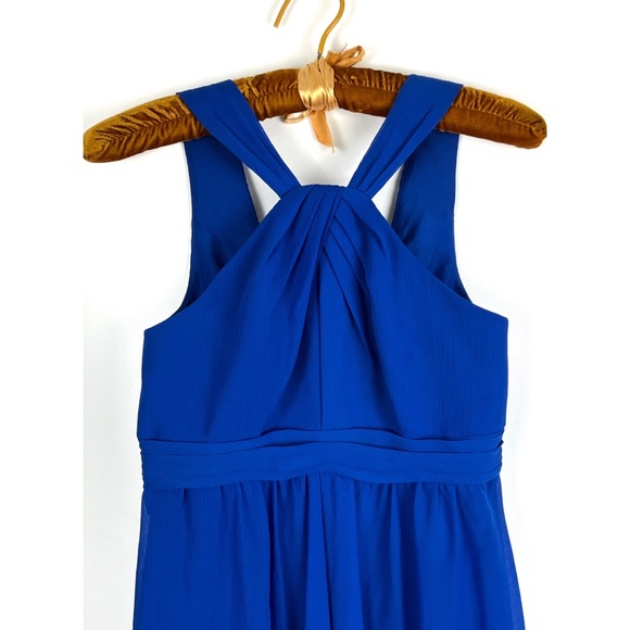 David’s Bridal Chiffon Royal Blue Prom/Bridesmaids Women’s Dress Sz: 2 - Picture 3 of 10